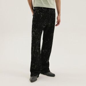 1989 STUDIO Men's Paint Splatter Relaxed Fit Denim Jeans Men GREY Pants